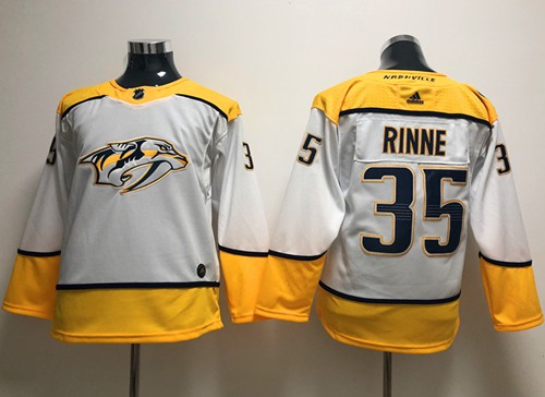 Adidas Nashville Predators #35 Pekka Rinne White Road Authentic Stitched Youth NHL Jersey->youth nhl jersey->Youth Jersey